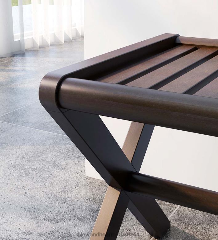 Plow & Hearth Modern Farmhouse Wood Stool/Bench - Espresso P22BD2003 Furniture