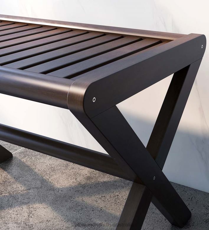 Plow & Hearth Modern Farmhouse Wood Stool/Bench - Espresso P22BD2003 Furniture