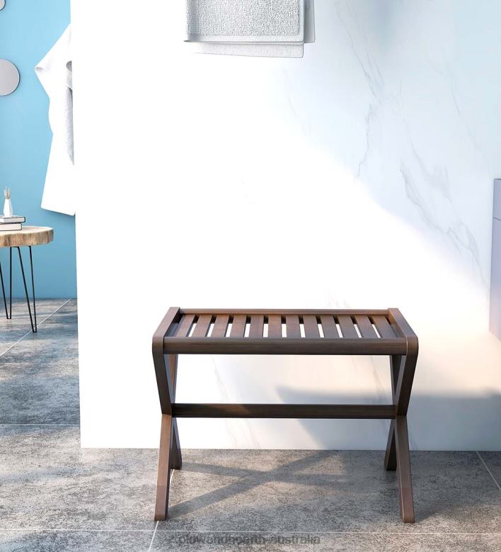 Plow & Hearth Modern Farmhouse Wood Stool/Bench - Espresso P22BD2003 Furniture