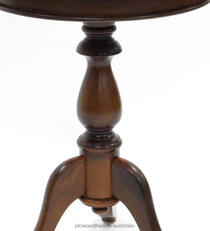 Plow & Hearth Pedestal-Based Wooden Accent Table - Antique White P22BD1991 Furniture