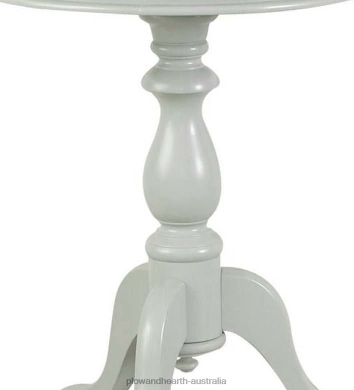 Plow & Hearth Pedestal-Based Wooden Accent Table - Antique White P22BD1991 Furniture