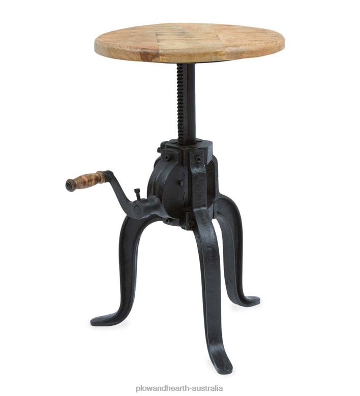 Plow & Hearth Rustic Crank Table with Adjustable Height P22BD1990 Furniture