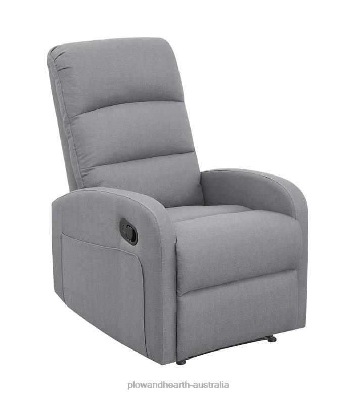 Plow & Hearth Emilia Upholstered Manual Recliner - Grey P22BD2027 Furniture