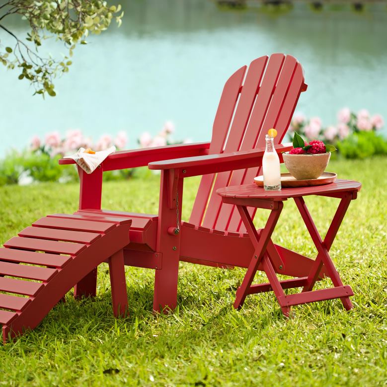 Plow & Hearth Eucalyptus Wood Adirondack Chair - Natural Stain P22BD3237 Furniture