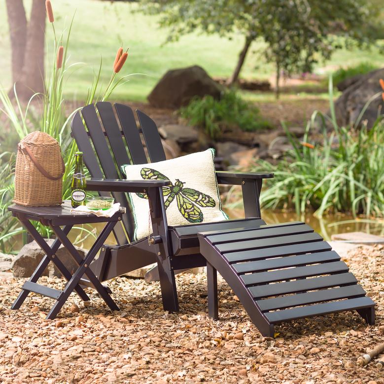 Plow & Hearth Eucalyptus Wood Adirondack Chair - Natural Stain P22BD3237 Furniture