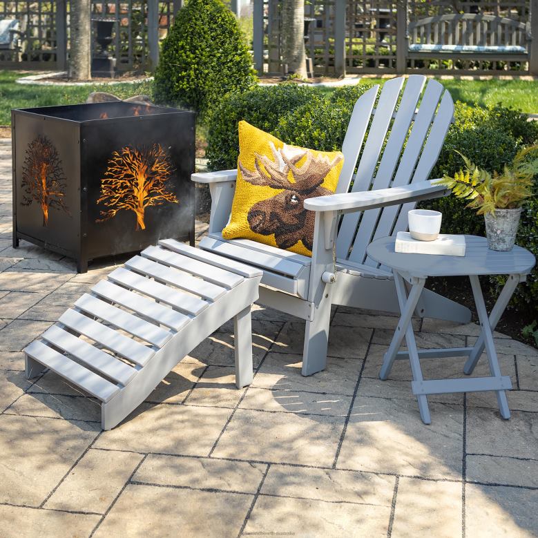 Plow & Hearth Eucalyptus Wood Adirondack Chair - Natural Stain P22BD3237 Furniture