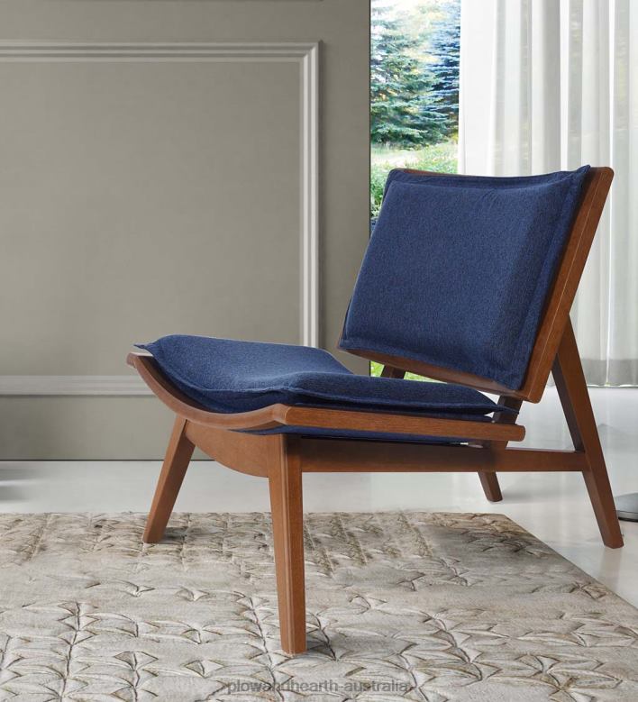 Plow & Hearth Kate Wood and Upholstered Accent Chair - Navy P22BD2026 Furniture
