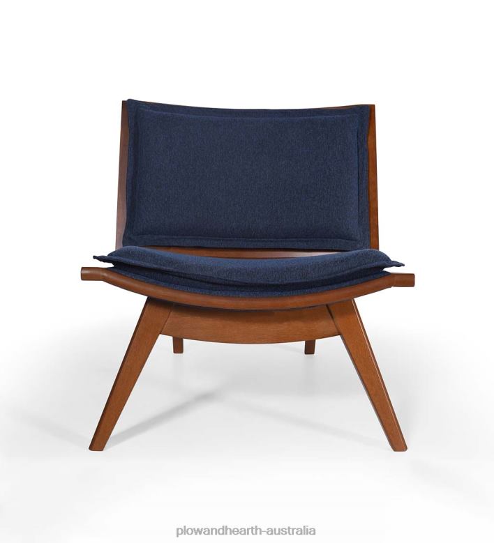 Plow & Hearth Kate Wood and Upholstered Accent Chair - Navy P22BD2026 Furniture