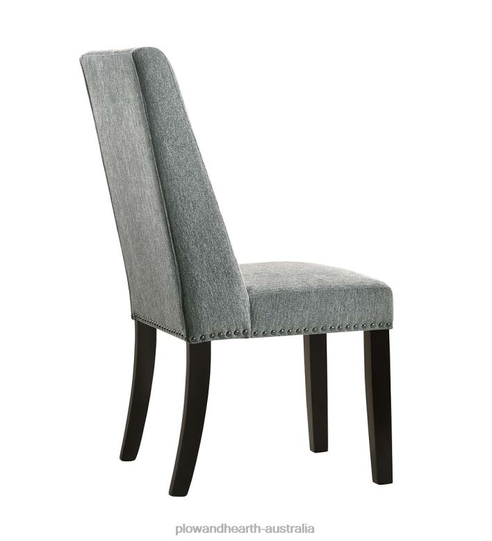 Plow & Hearth Lana Upholstered Dining Chairs, Set of 2 - Charcoal Gray/Espresso P22BD2037 Furniture
