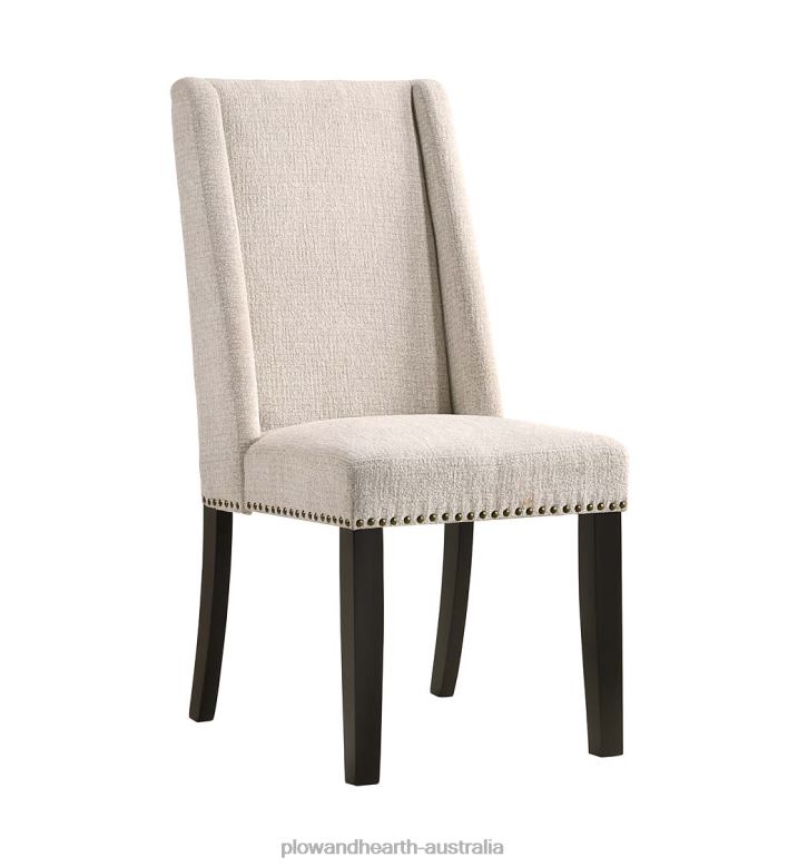 Plow & Hearth Lana Upholstered Dining Chairs, Set of 2 - Charcoal Gray/Espresso P22BD2037 Furniture