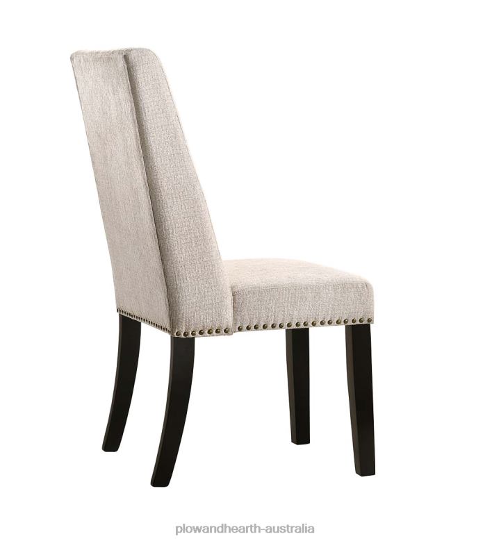 Plow & Hearth Lana Upholstered Dining Chairs, Set of 2 - Charcoal Gray/Espresso P22BD2037 Furniture