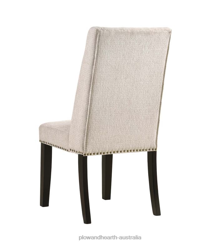 Plow & Hearth Lana Upholstered Dining Chairs, Set of 2 - Charcoal Gray/Espresso P22BD2037 Furniture