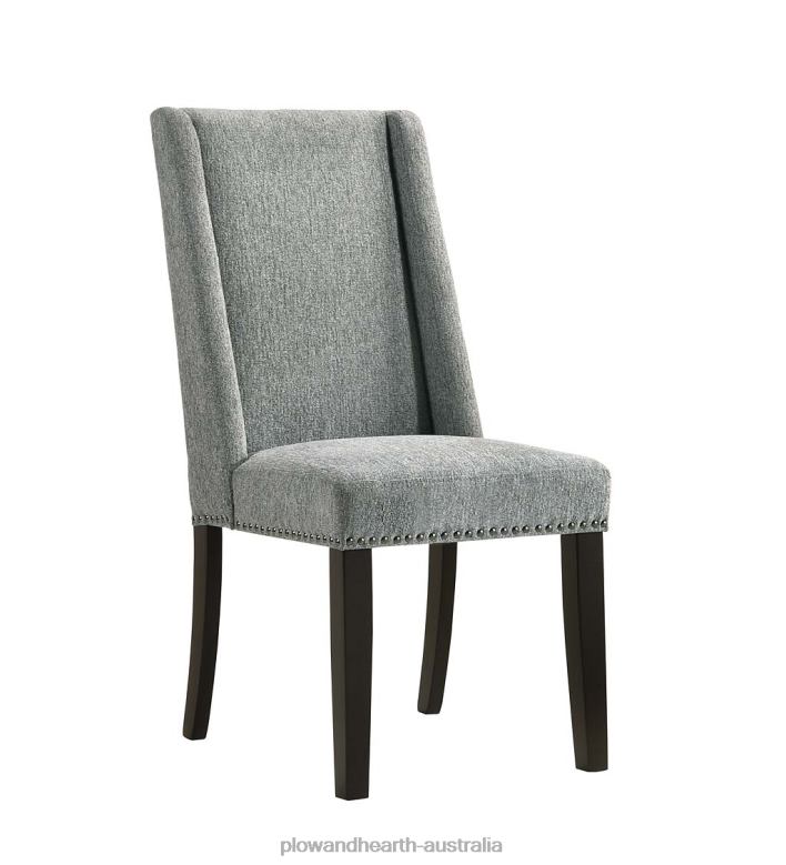Plow & Hearth Lana Upholstered Dining Chairs, Set of 2 - Charcoal Gray/Espresso P22BD2037 Furniture