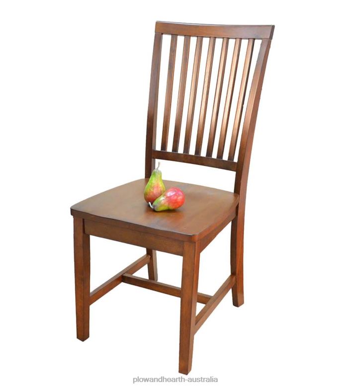 Plow & Hearth Schoolhouse Antiqued Hardwood Slat Back Chair - Antique Black P22BD2036 Furniture