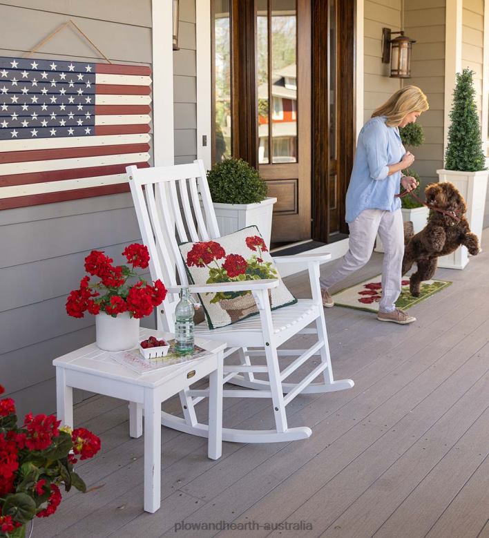 Plow & Hearth Slatted Wood Rocking Chair - Black Paint P22BD3255 Furniture