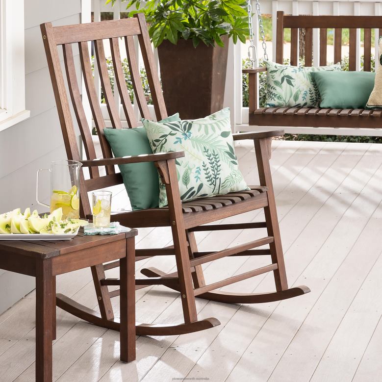 Plow & Hearth Slatted Wood Rocking Chair - Black Paint P22BD3255 Furniture