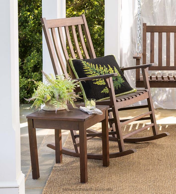 Plow & Hearth Slatted Wood Rocking Chair - Black Paint P22BD3255 Furniture