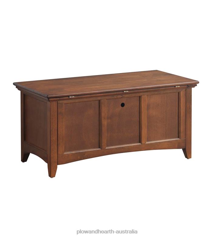 Plow & Hearth Hinged Paneled Storage Chest/Console - Antique Ivory P22BD2080 Furniture