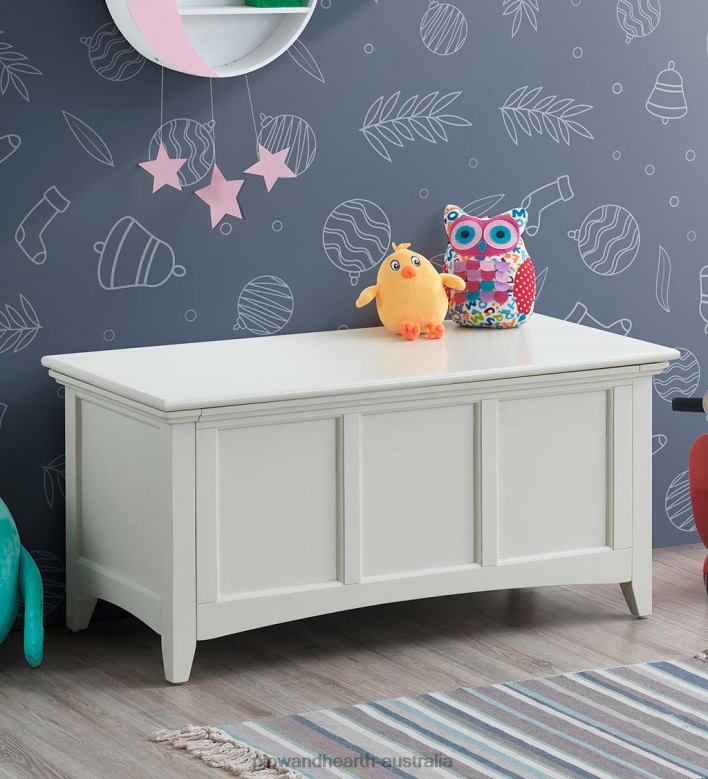 Plow & Hearth Hinged Paneled Storage Chest/Console - Antique Ivory P22BD2080 Furniture