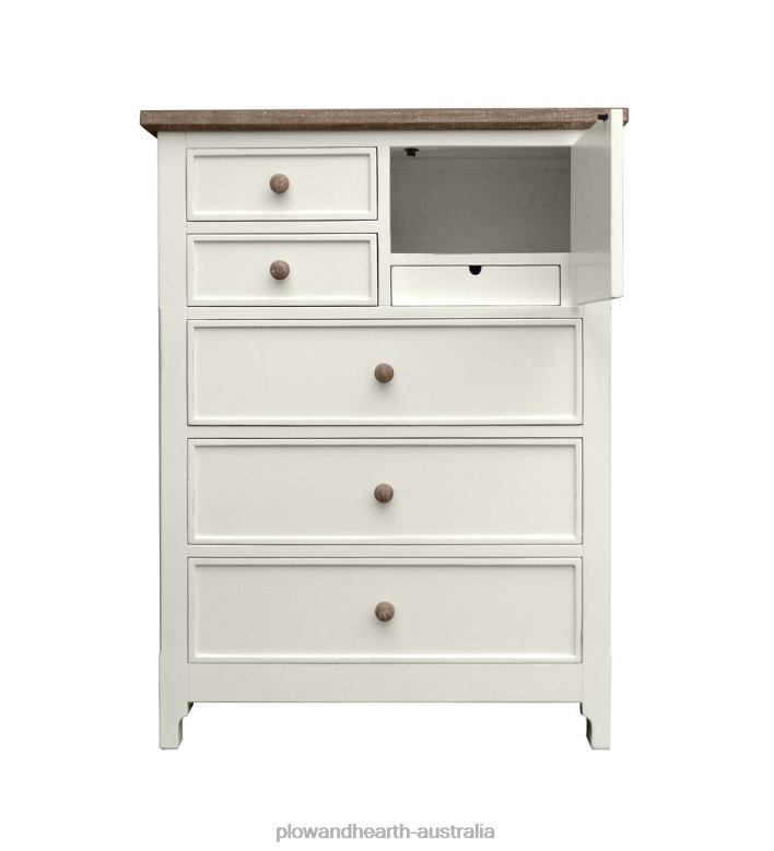 Plow & Hearth Laurel Ridge Farmhouse Collection Fletcher High Chest - Cocoa P22BD2083 Furniture