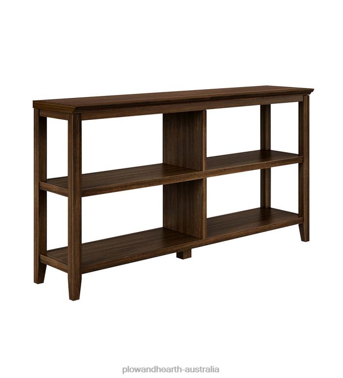 Plow & Hearth Farmhouse Two-Shelf Console Bookcase - Washed Gray P22BD2089 Furniture