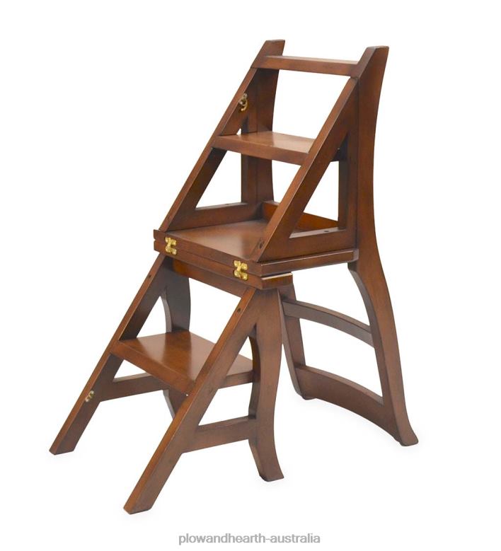 Plow & Hearth Reproduction Parawood Ben Franklin Convertible Ladder Chair - Chestnut P22BD2095 Furniture