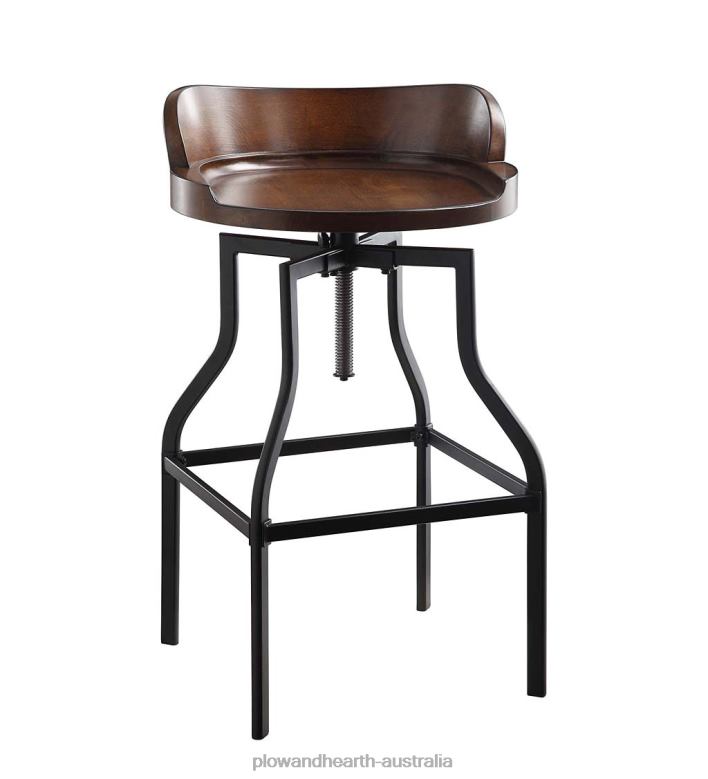 Plow & Hearth Adjustable Height Barrel-Style Low Back Stool P22BD2040 Furniture