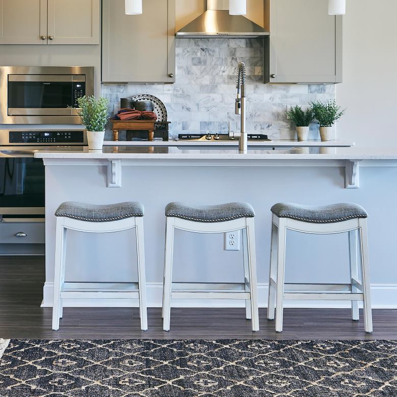 Plow & Hearth Clara Tall Saddle Seat Barstool - White P22BD2055 Furniture