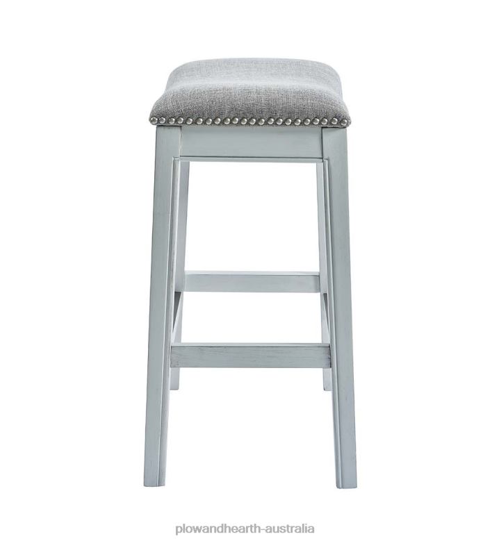 Plow & Hearth Clara Tall Saddle Seat Barstool - White P22BD2055 Furniture