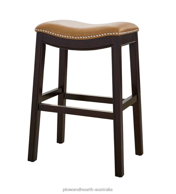 Plow & Hearth Lena Saddle Seat Barstool - Tan P22BD2052 Furniture