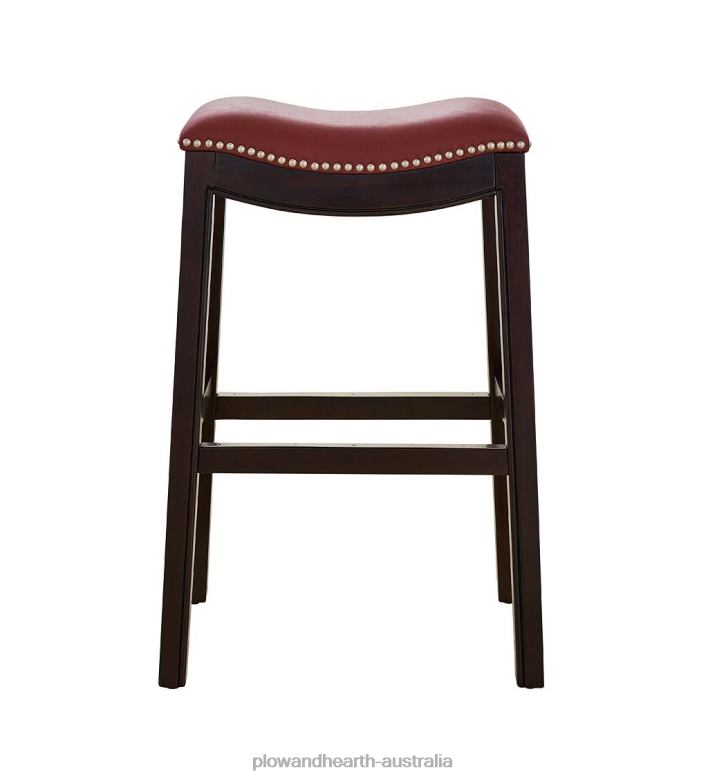Plow & Hearth Lena Tall Saddle Seat Barstool - Black P22BD2043 Furniture
