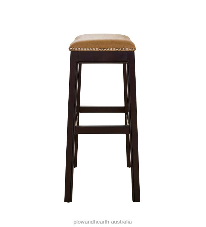 Plow & Hearth Lena Tall Saddle Seat Barstool - Black P22BD2043 Furniture