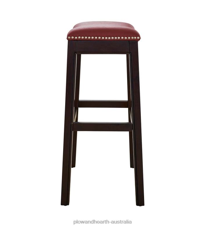 Plow & Hearth Lena Tall Saddle Seat Barstool - Black P22BD2043 Furniture