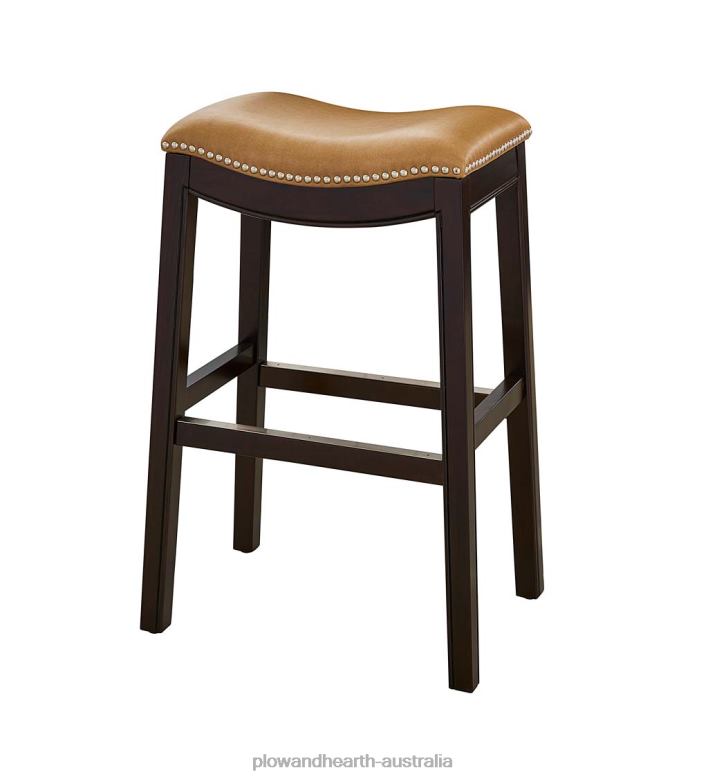 Plow & Hearth Lena Tall Saddle Seat Barstool - Black P22BD2043 Furniture