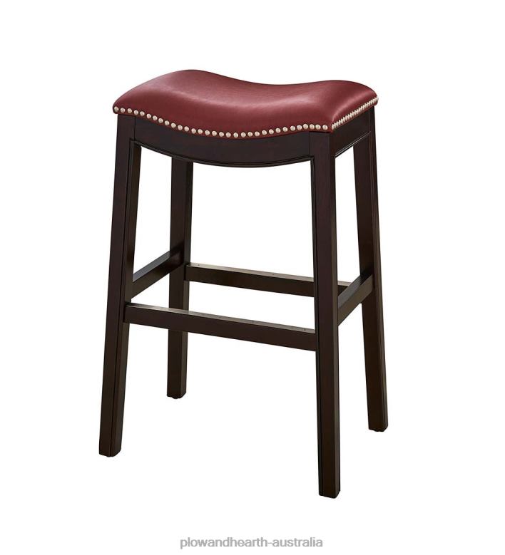 Plow & Hearth Lena Tall Saddle Seat Barstool - Black P22BD2043 Furniture