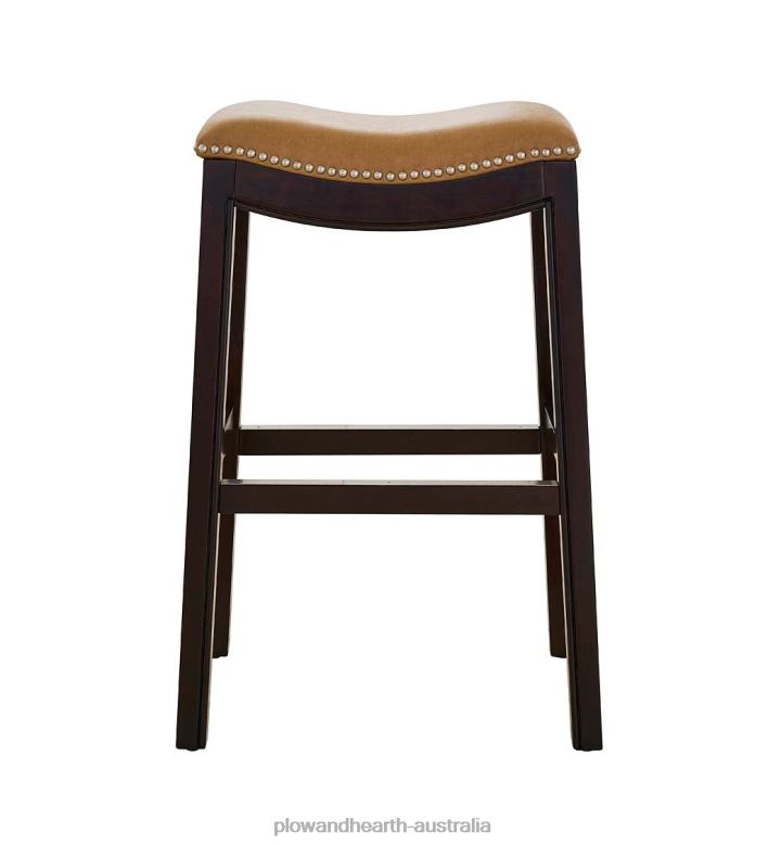 Plow & Hearth Lena Tall Saddle Seat Barstool - Black P22BD2043 Furniture