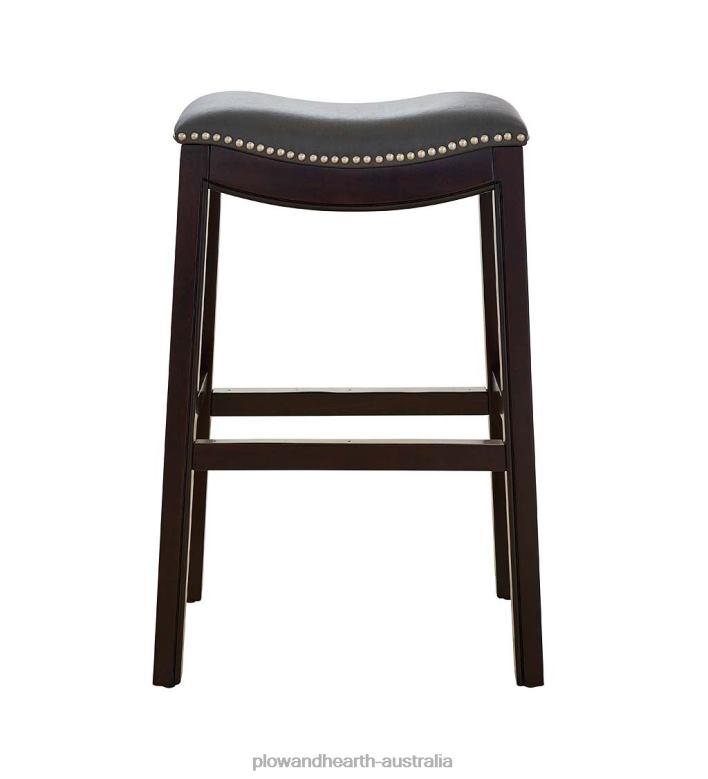 Plow & Hearth Lena Tall Saddle Seat Barstool - Black P22BD2043 Furniture