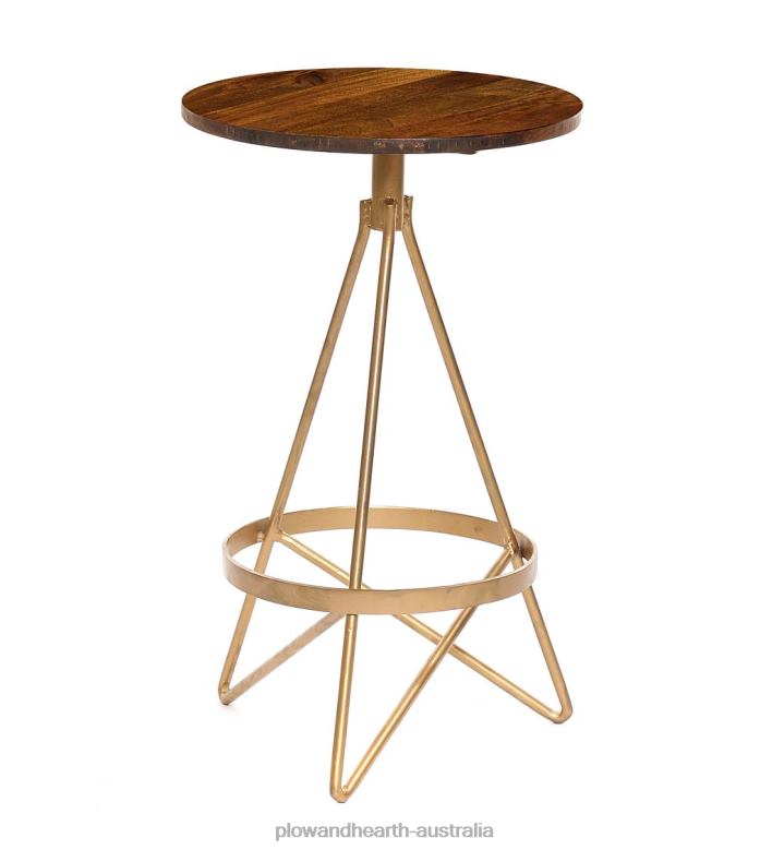 Plow & Hearth Valentina Swivel Stool - Elm/Gold P22BD2054 Furniture