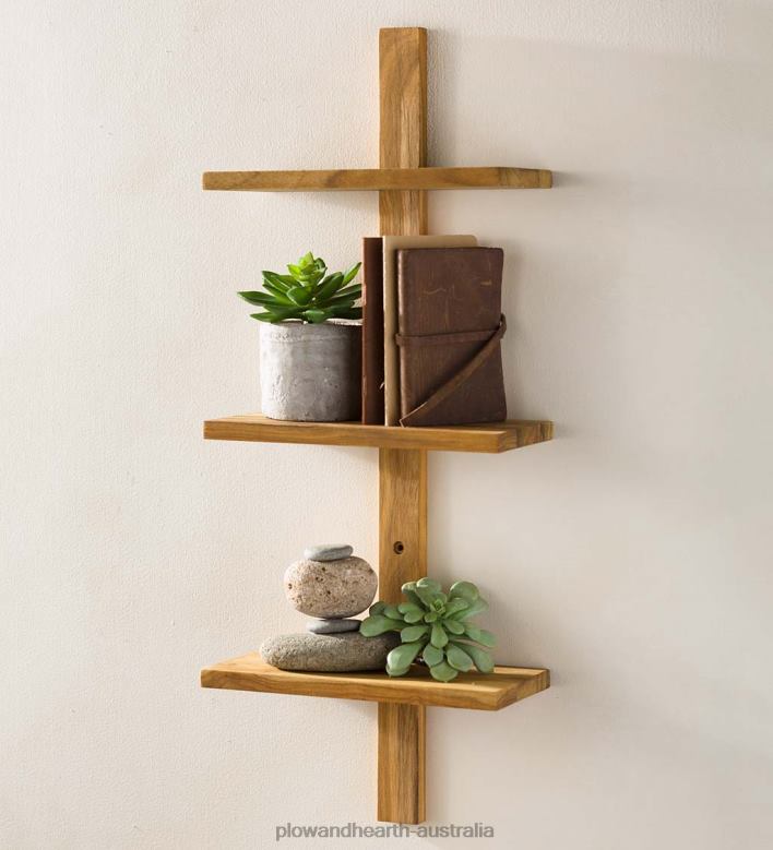 Plow & Hearth Mini Teak Wall Shelf P22BD2314 Furniture