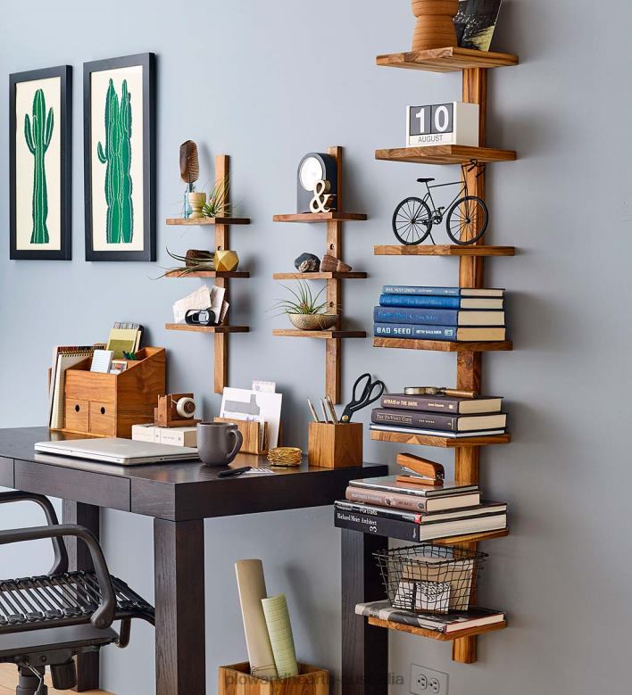 Plow & Hearth Mini Teak Wall Shelf P22BD2314 Furniture