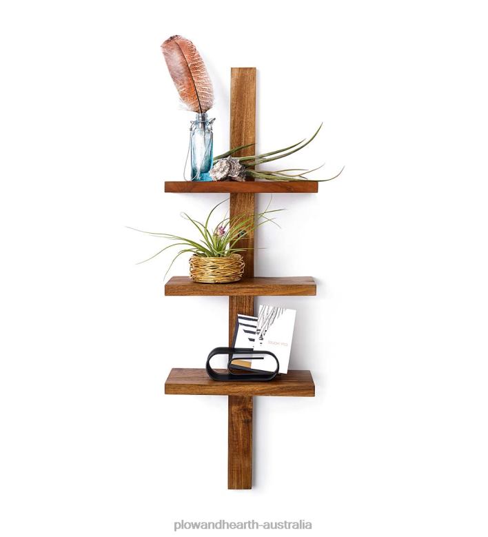 Plow & Hearth Mini Teak Wall Shelf P22BD2314 Furniture