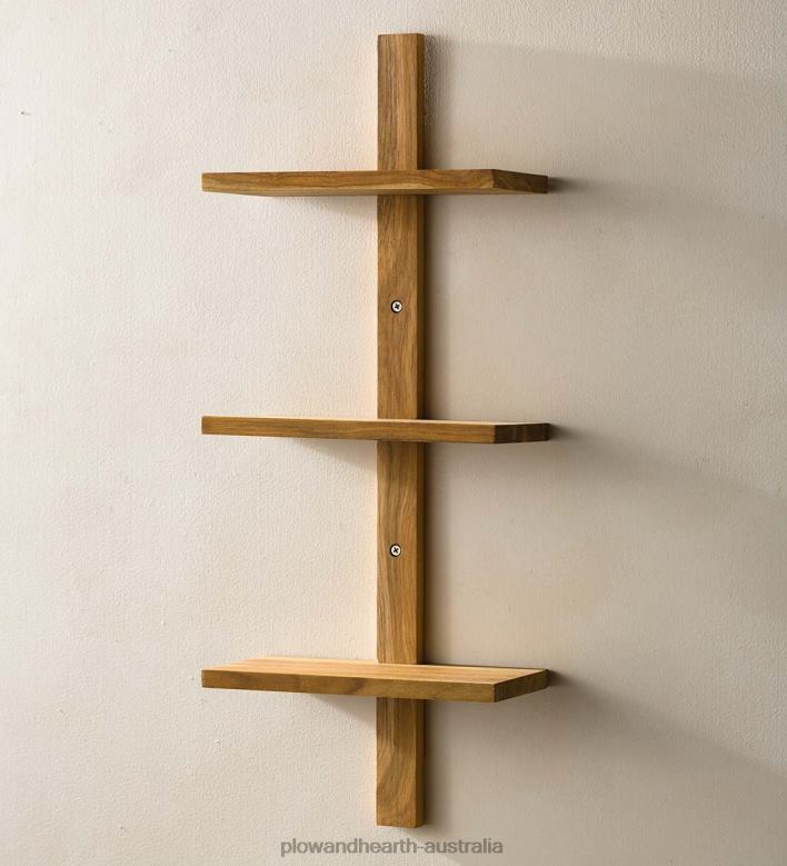 Plow & Hearth Mini Teak Wall Shelf P22BD2314 Furniture