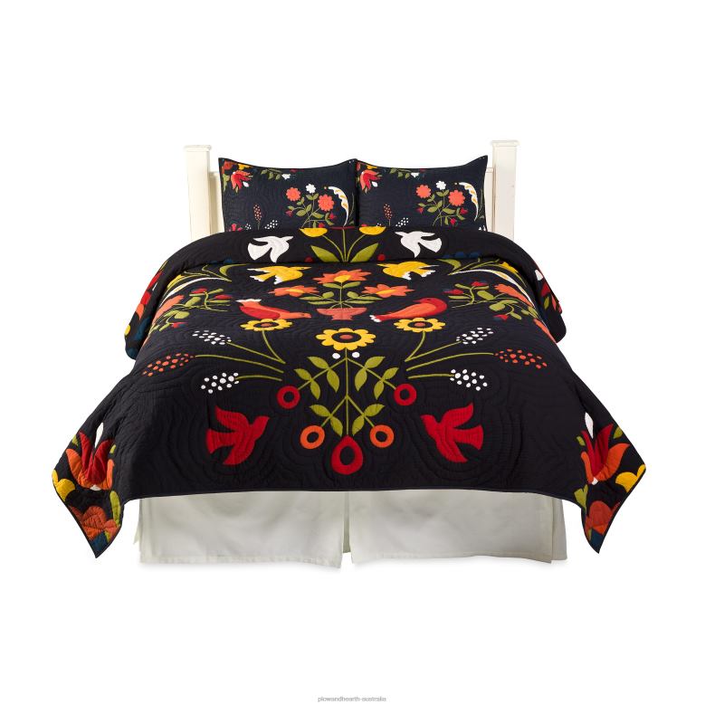 Plow & Hearth Ansley Folk Art Quilt Set P22BD2649 Houseware