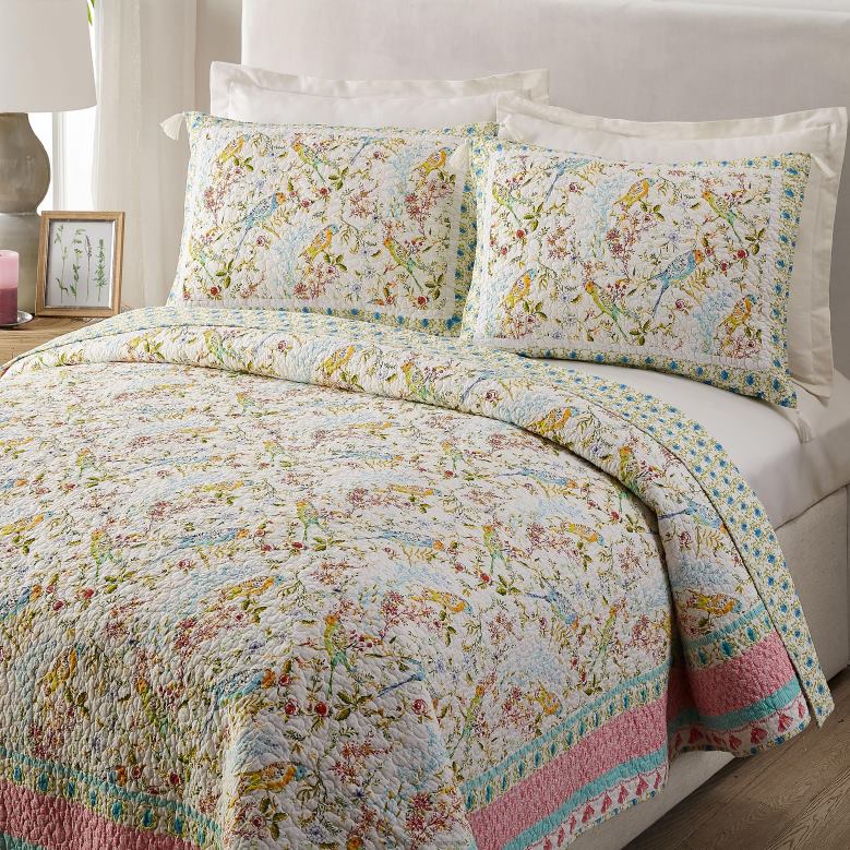 Plow & Hearth Ava Cotton Quilt 3-Piece Set - Full/Queen P22BD2666 Houseware