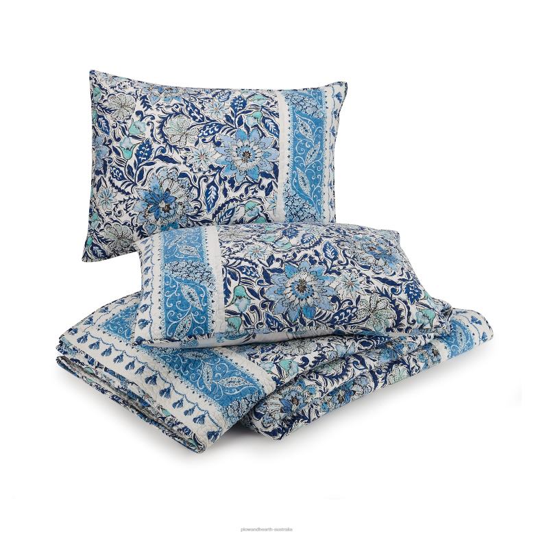 Plow & Hearth Isabella Cotton Quilt 3-Piece Set - Full/Queen P22BD2655 Houseware