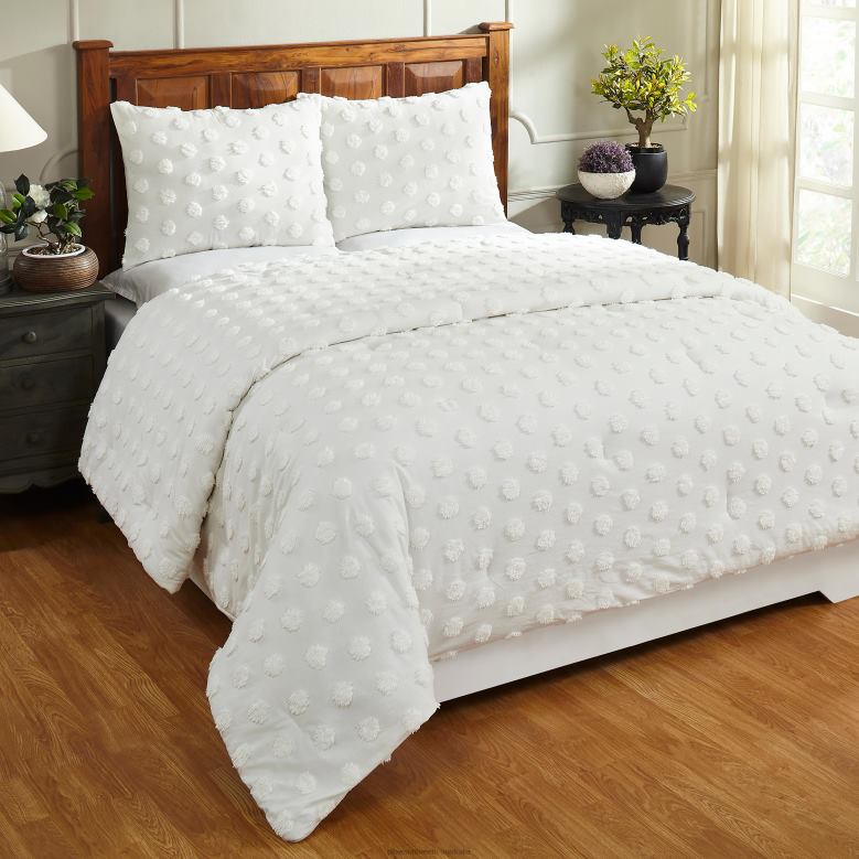 Plow & Hearth Sloane Cotton Comforter with Shams Set - Blue - King P22BD2659 Houseware
