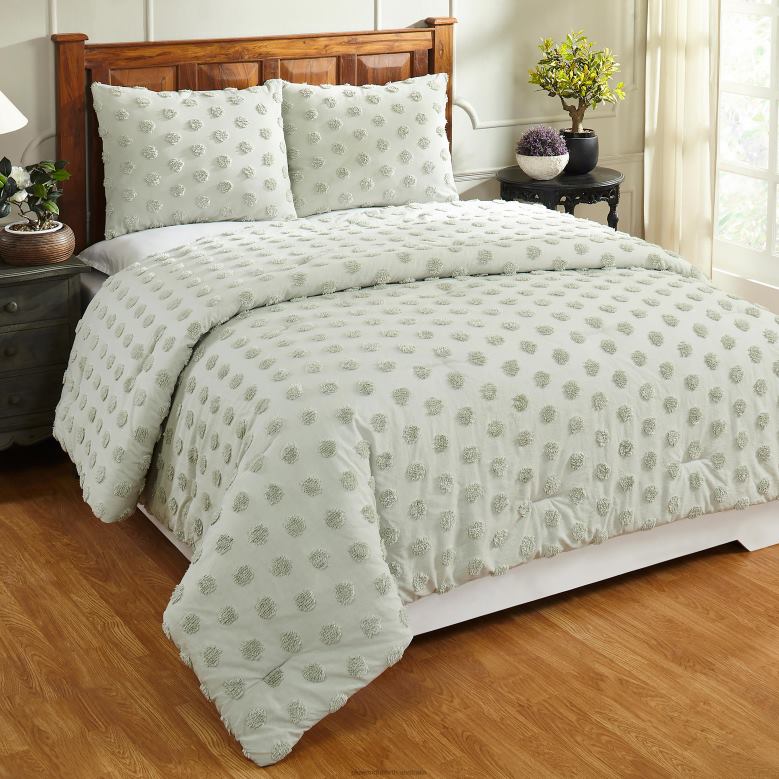 Plow & Hearth Sloane Cotton Comforter with Shams Set - Blue - King P22BD2659 Houseware