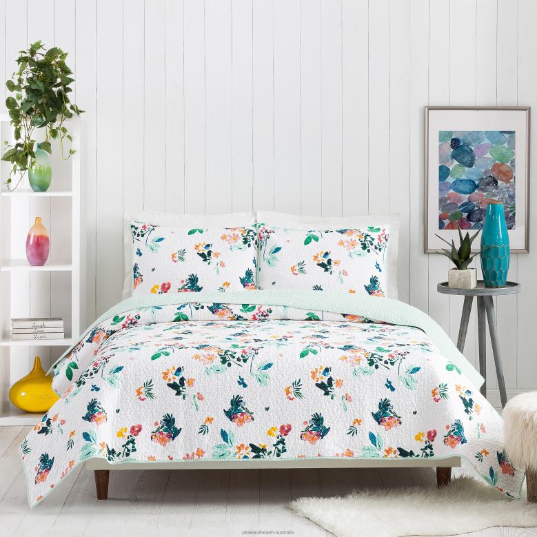 Plow & Hearth Violet Cotton Quilt Set - King P22BD2675 Houseware