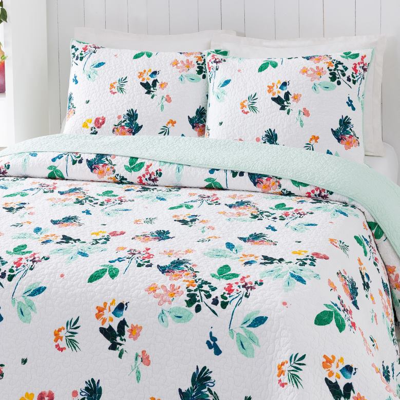 Plow & Hearth Violet Cotton Quilt Set - King P22BD2675 Houseware