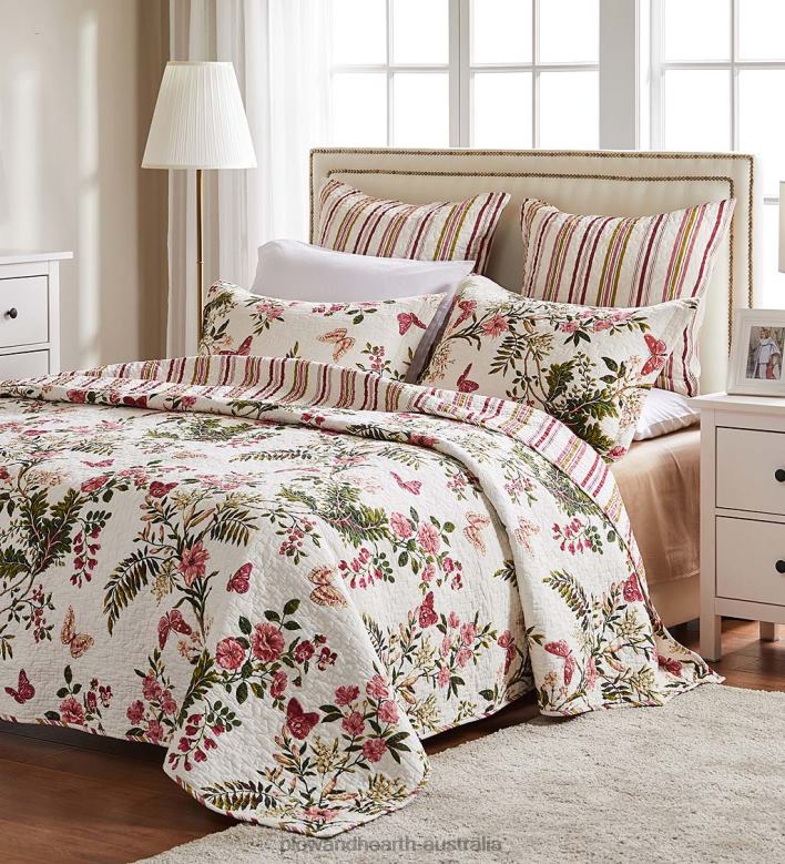 Plow & Hearth Wild Bouquet Cotton Quilted Bedding Set P22BD2663 Houseware